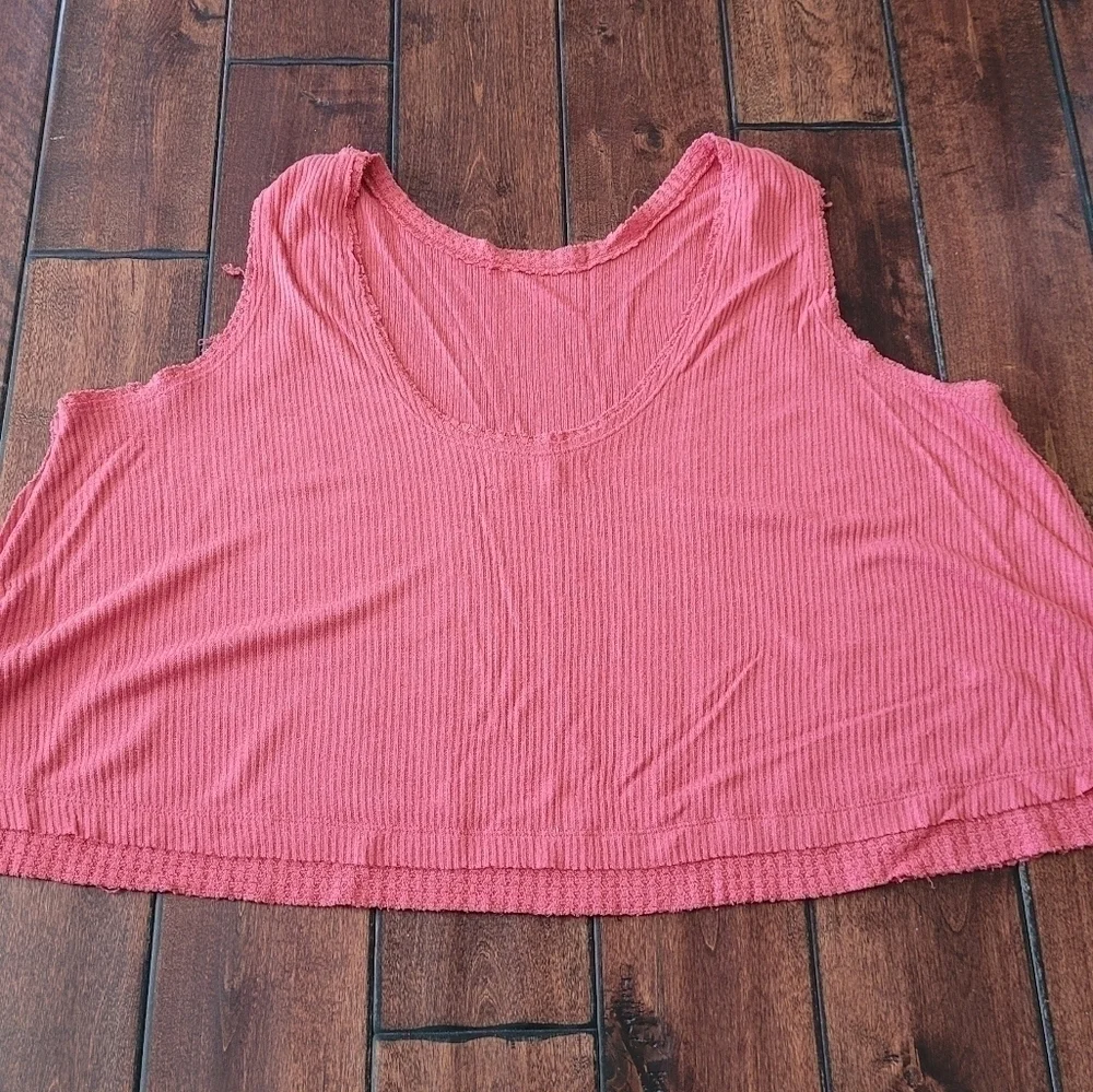 Free People We The Free Salmon Colored Knit Tank Top Size S